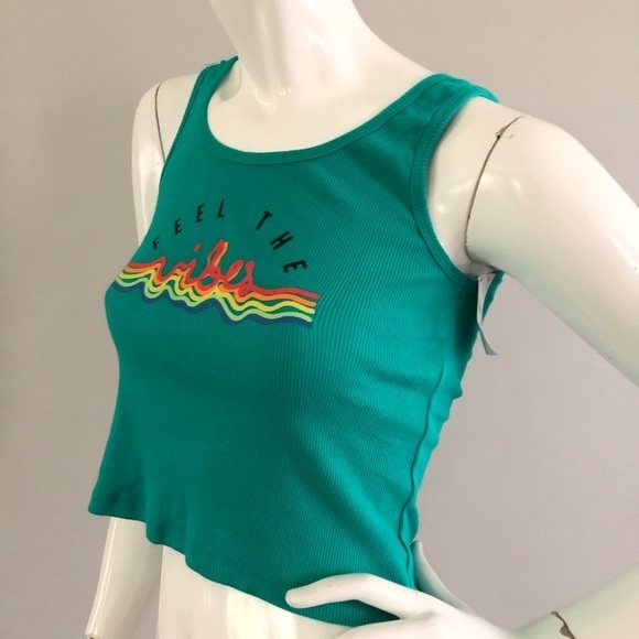 Might Fine - Feel the Vibes - Graphic Tank - Teal - Picture 3 of 4